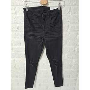 American Eagle High Rise, Stretch black denim Jeans Jeggings Size 2 / 26w SHORT